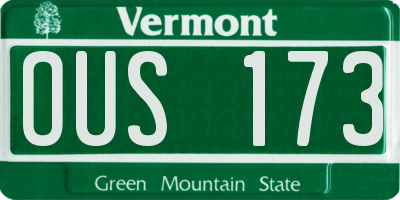 VT license plate OUS173