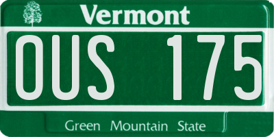 VT license plate OUS175
