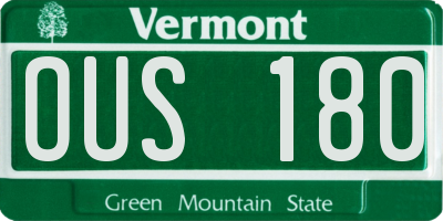 VT license plate OUS180