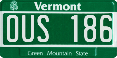 VT license plate OUS186
