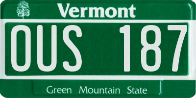VT license plate OUS187