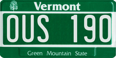 VT license plate OUS190