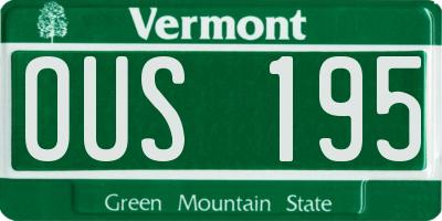 VT license plate OUS195