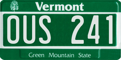 VT license plate OUS241