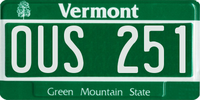 VT license plate OUS251