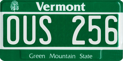 VT license plate OUS256