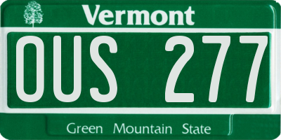 VT license plate OUS277