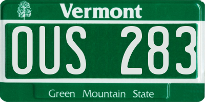 VT license plate OUS283
