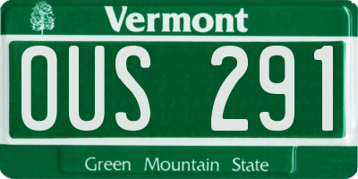 VT license plate OUS291