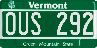 VT license plate OUS292