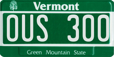 VT license plate OUS300