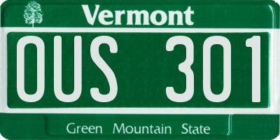 VT license plate OUS301