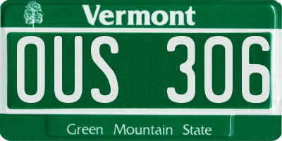 VT license plate OUS306