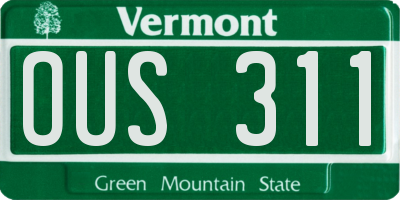 VT license plate OUS311