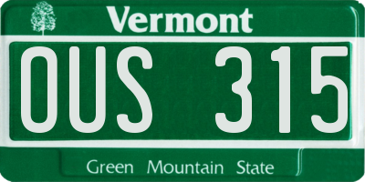 VT license plate OUS315