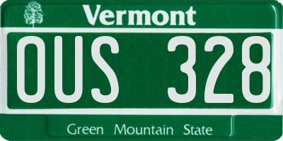 VT license plate OUS328