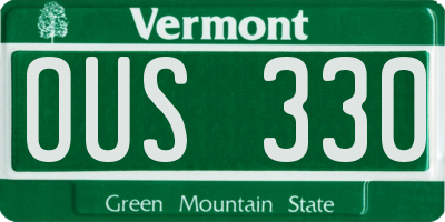 VT license plate OUS330