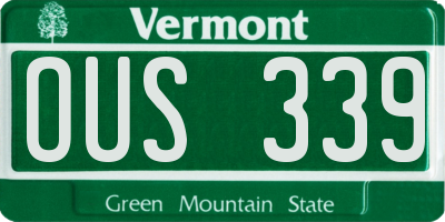 VT license plate OUS339