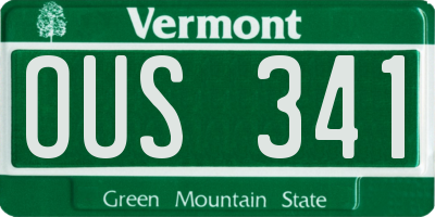 VT license plate OUS341