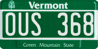 VT license plate OUS368