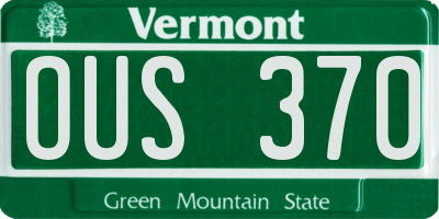 VT license plate OUS370