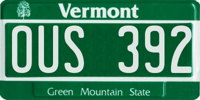 VT license plate OUS392