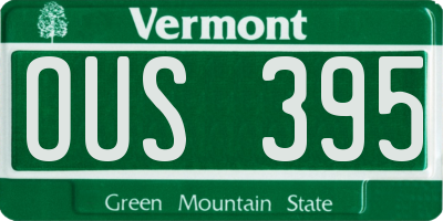 VT license plate OUS395