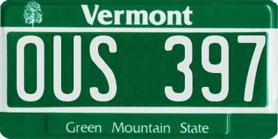 VT license plate OUS397