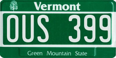 VT license plate OUS399