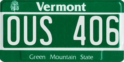 VT license plate OUS406