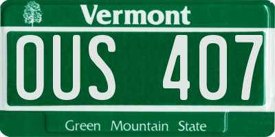 VT license plate OUS407