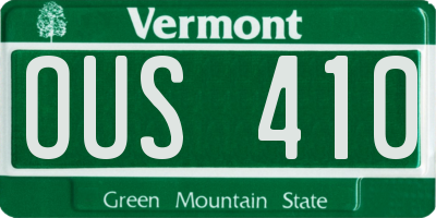 VT license plate OUS410