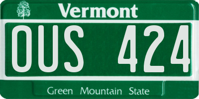 VT license plate OUS424