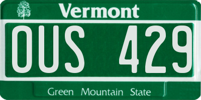 VT license plate OUS429