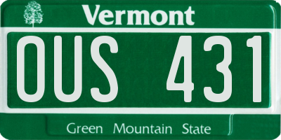VT license plate OUS431