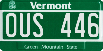 VT license plate OUS446