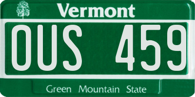 VT license plate OUS459