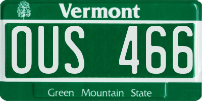 VT license plate OUS466