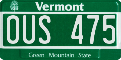 VT license plate OUS475