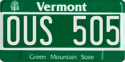 VT license plate OUS505