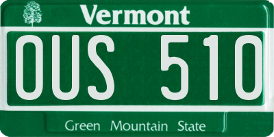 VT license plate OUS510