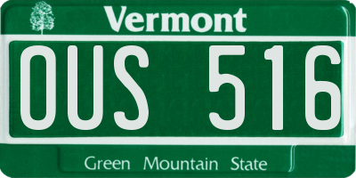 VT license plate OUS516