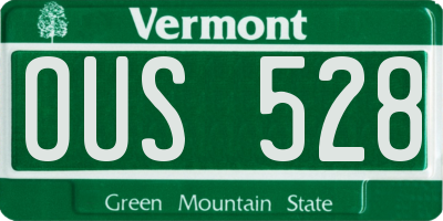 VT license plate OUS528