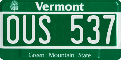 VT license plate OUS537