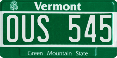 VT license plate OUS545