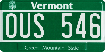 VT license plate OUS546