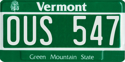 VT license plate OUS547