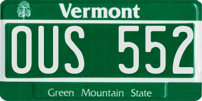 VT license plate OUS552