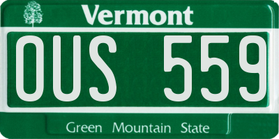 VT license plate OUS559