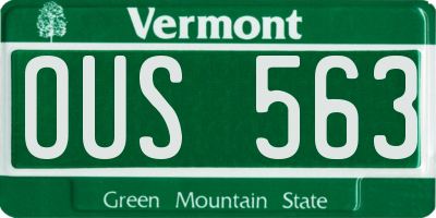 VT license plate OUS563